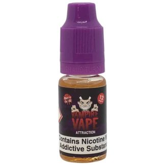 Attraction Vampire Vape 10ml eLiquid blends red berries, dark fruits, fresh mint and a touch of aniseed for a cool, fruity vape. UK‑made, TPD compliant and ideal for starter kits and pod kits. Explore Attraction nic salts and shortfills today.