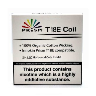 Buy authentic Innokin Prism T18E coils 5-pack at White Vape Co. Designed for superior mouth-to-lung flavor and long-lasting performance. Fast UK delivery.