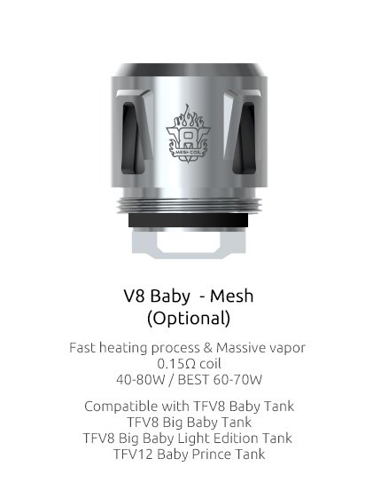 SMOK V8 Baby Mesh 0.15 ohm coil