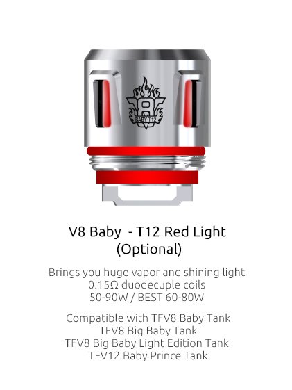 SMOK V8 Baby T12 Red Light 0.15 ohm coil