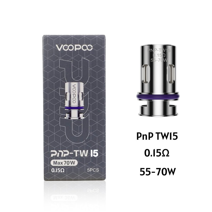 VOOPOO PnP-TW15 0.15 ohm coil with its 5-pack box