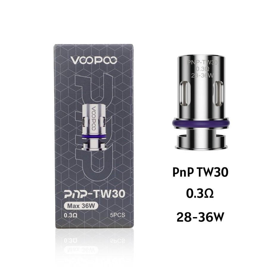 VOOPOO PnP-TW30 0.3 ohm coil with its 5-pack box