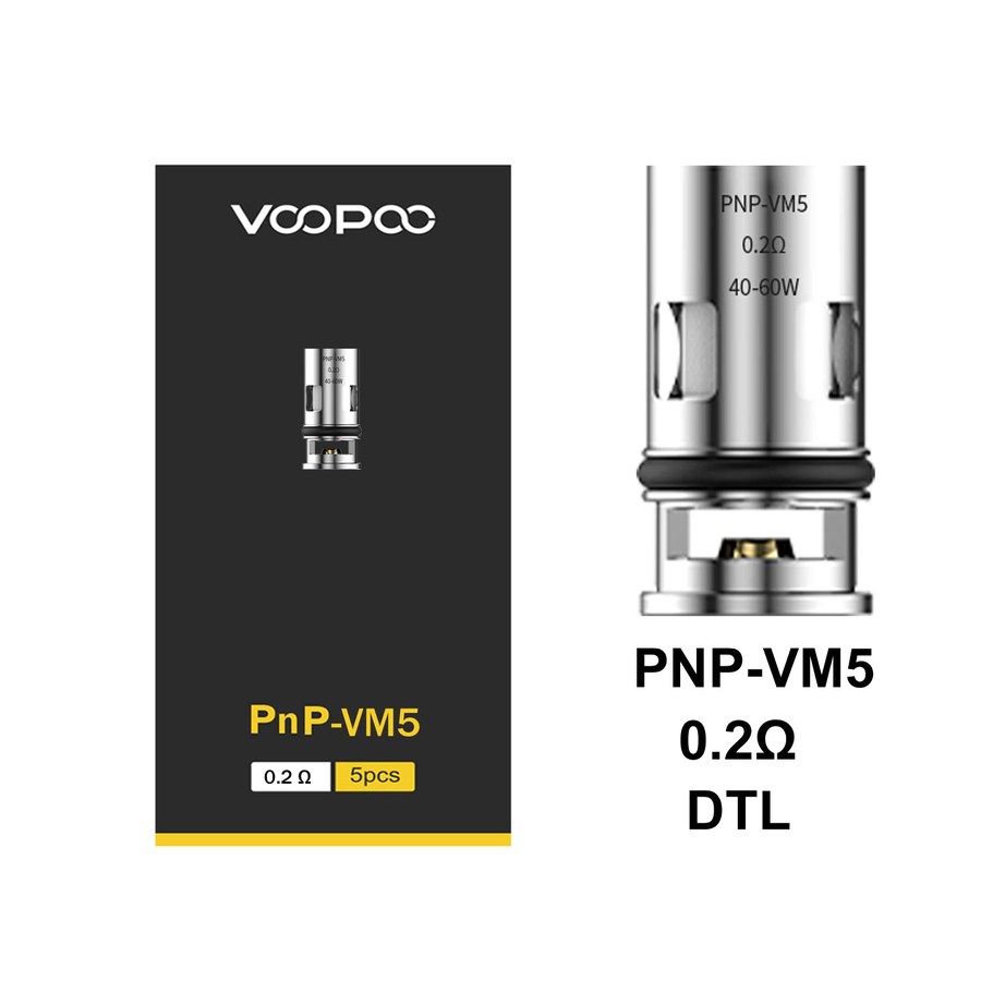 VOOPOO PnP-VM5 0.2 ohm replacement coil with its 5-pack box