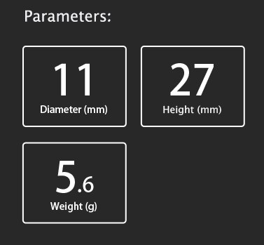 Eleaf EC-M coil parameters: 11mm diameter, 27mm height, 5.6g