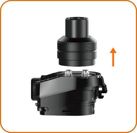 Geekvape Aegis Boost RBA with the top lifted off to reveal the two-post deck