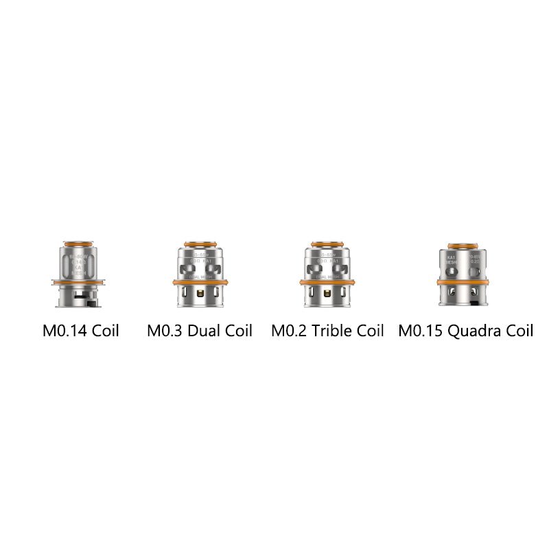 Geekvape M series coil range: M0.14, M0.3 Dual, M0.2 Triple and M0.15 Quadra coils
