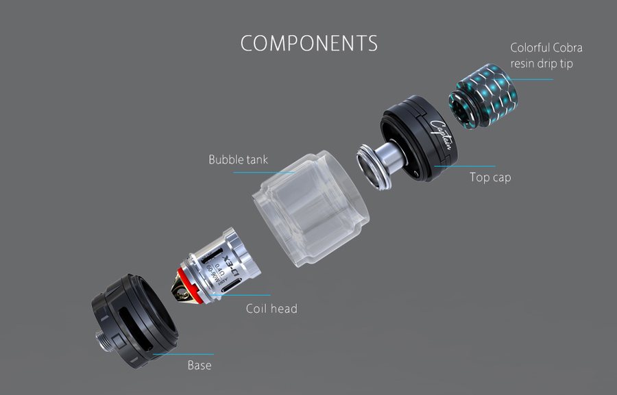 iJoy Captain X3 tank taken apart, showing where the X3 coil head sits