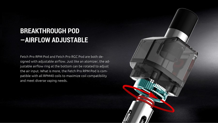 SMOK Fetch Pro RPM pod adjustable airflow ring