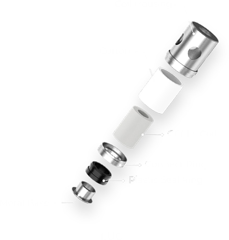 Exploded view of a Vaporesso ECO Universal coil