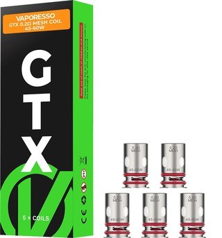 Vaporesso GTX mesh coil 5 pack box with five coils