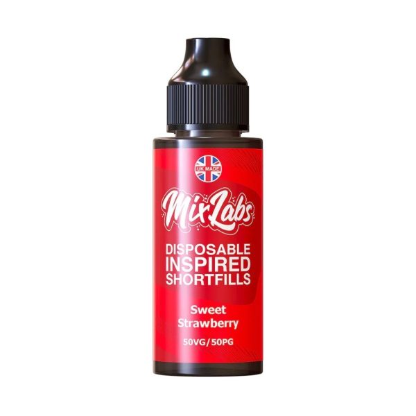 Sweet Strawberry Mix Labs Shortfill 100ml delivers juicy, sweet strawberry flavour in a smooth 50/50 blend. Ideal for pod kits and MTL devices.