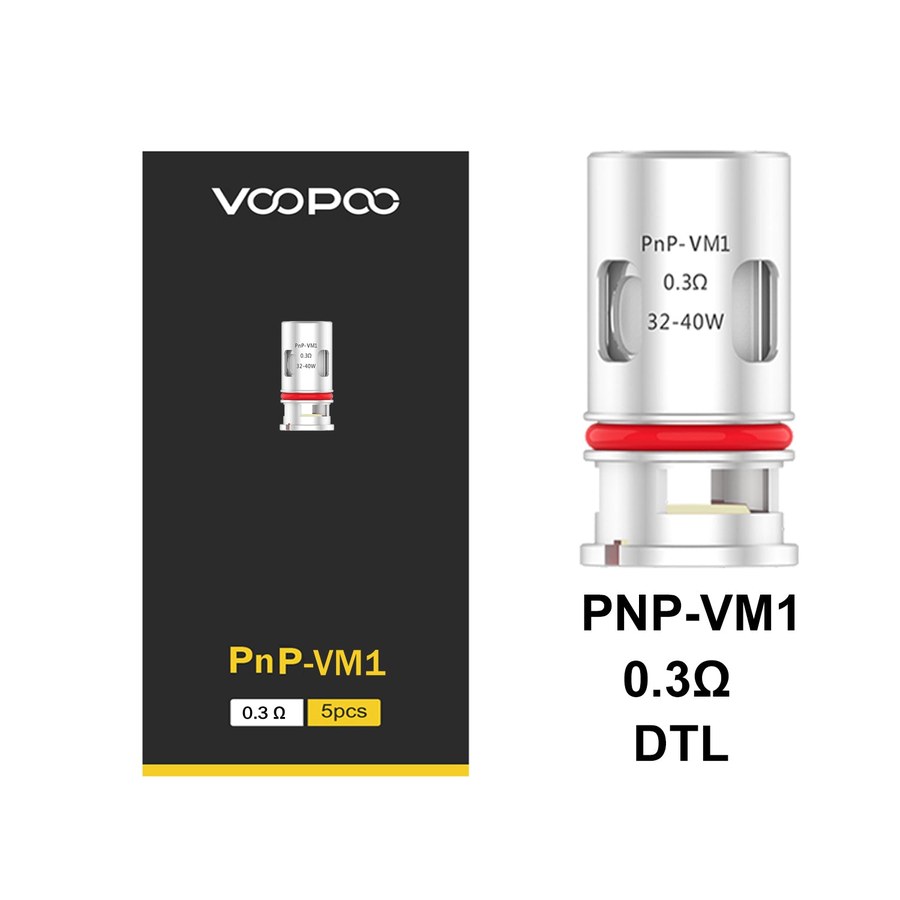 VOOPOO PnP-VM1 0.3 ohm replacement coil with its 5-pack box