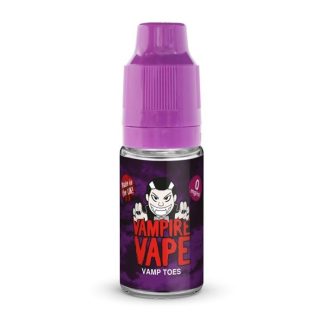 Vamp Toes Vampire Vape 10ml eLiquid blends sweet blackcurrant, tart raspberry and juicy grape for a fruity, refreshing vape. UK‑made, TPD compliant and ideal for starter kits and pod kits. Explore Vamp Toes nic salts and shortfills today.
