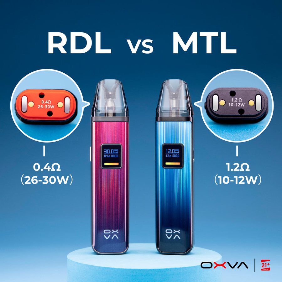 OXVA XLIM V3 pods: 0.4 ohm RDL versus 1.2 ohm MTL
