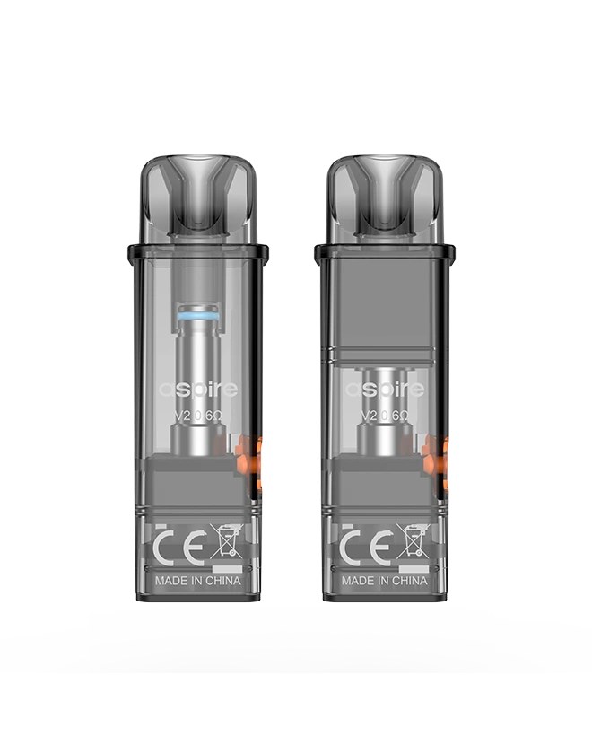 Aspire Gotek V2 refillable pod 0.6 ohm, front and back