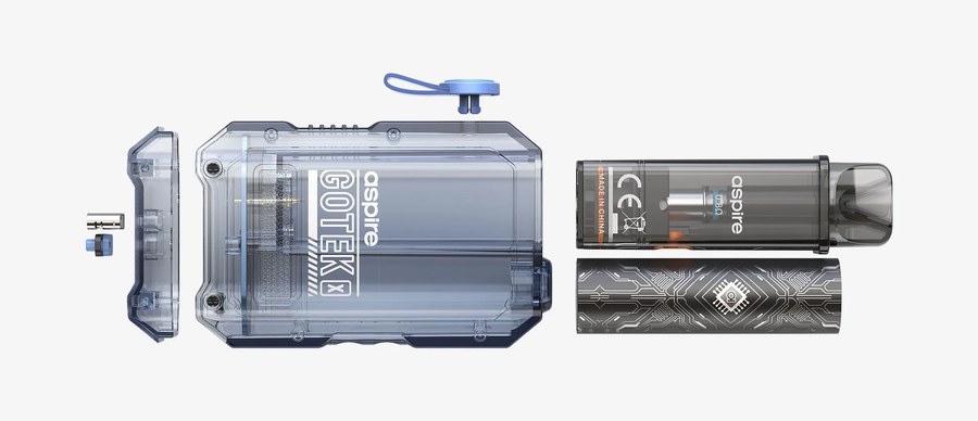 Aspire Gotek X exploded view with refillable pod