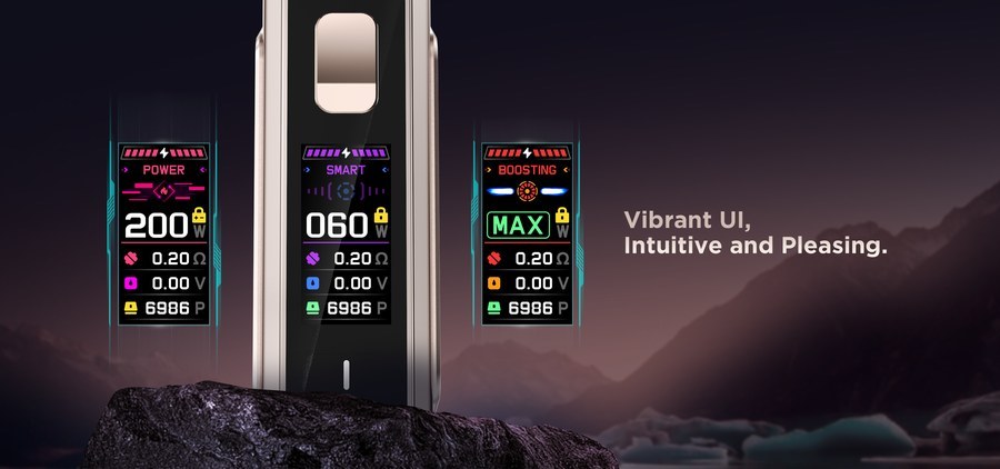 Geekvape Aegis Legend 3 screen in Power, Smart and Boosting modes