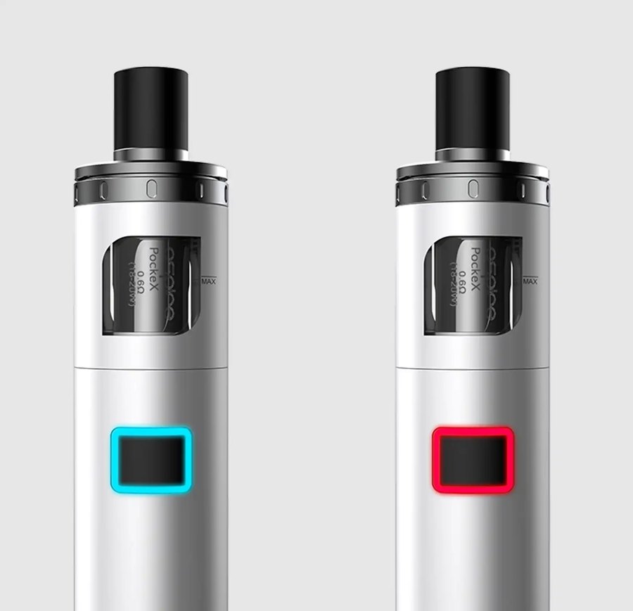 Aspire PockeX fire button indicator in blue and red