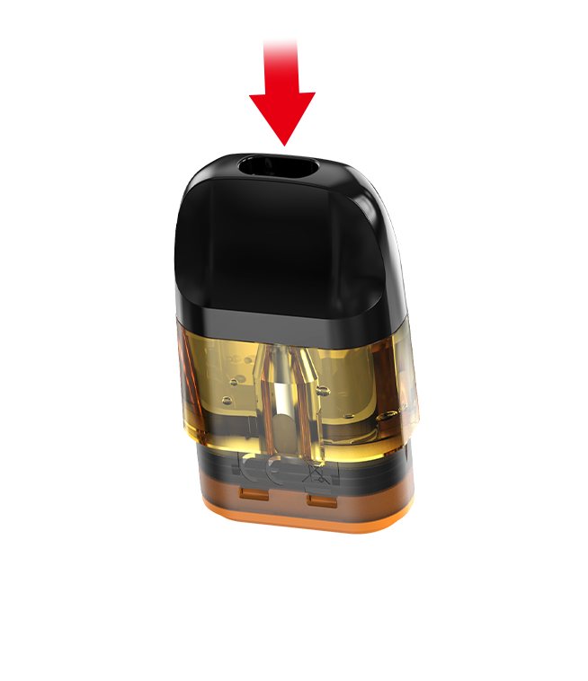 Snapping the OXVA XLIM EZ pod mouthpiece shut after filling
