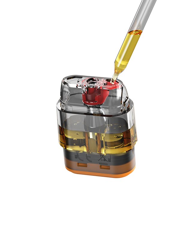 Filling an OXVA XLIM EZ pod through the open top-fill port