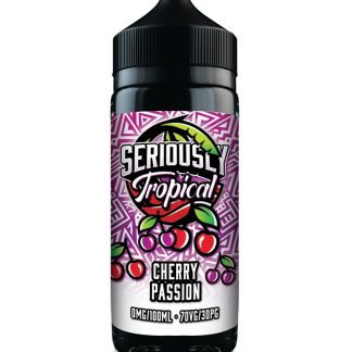 Cherry Passion Doozy 100ml Shortfill – sweet cherries and tangy passionfruit in a smooth 70/30 tropical blend. Nic‑shot ready. Shop Seriously Tropical at White Vape Co.