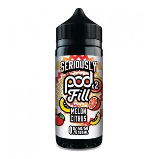 Melon Citrus Doozy 100ml Shortfill – juicy melon and bright citrus in a smooth 50/50 pod‑friendly blend. Nic‑shot ready. Shop Seriously Pod Fill 2 at White Vape Co.