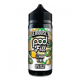 Lemon Kiwi Doozy 100ml Shortfill – zesty lemon and sweet kiwi in a smooth 50/50 pod‑friendly blend. Nic‑shot ready. Shop Seriously Pod Fill at White Vape Co.