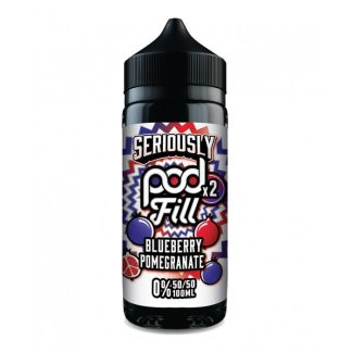 Blueberry Pomegranate Doozy Pod Fill 2 is a juicy 100ml shortfill blending sweet blueberries with tangy pomegranate. A 50/50 pod‑friendly e‑liquid from the Seriously Pod Fill range, perfect for MTL and RDL vaping. Nic‑shot ready and made in the UK by Doozy Vape Co.