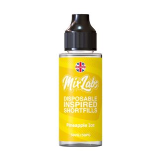 Pineapple Ice Mix Labs Shortfill 100ml blends sweet pineapple with a refreshing icy finish in a smooth 50/50 mix. Ideal for pod kits and MTL devices. Nic‑shot ready and great value.