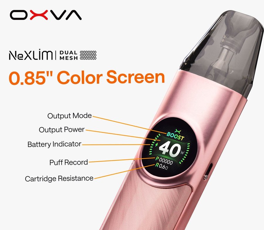 OXVA NeXLIM 0.85 inch colour screen readout