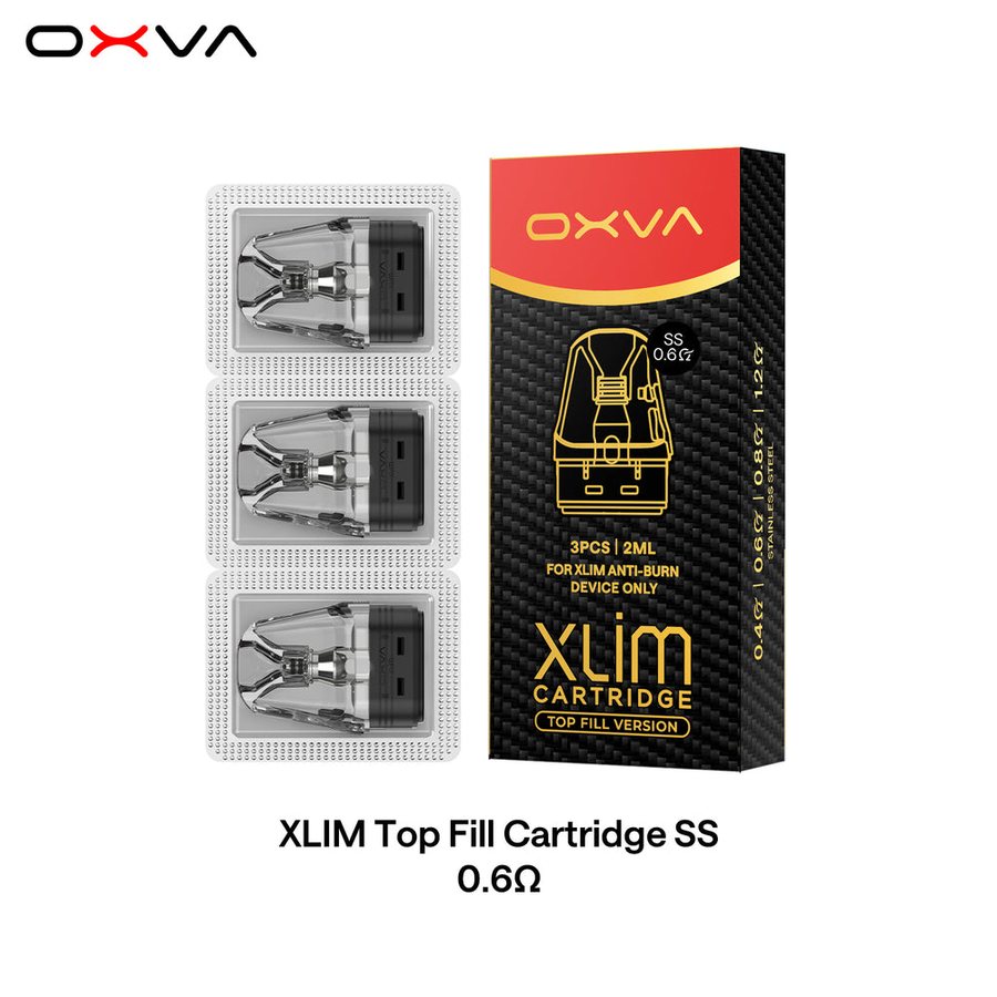 OXVA XLIM stainless steel replacement pods 3 pack and box