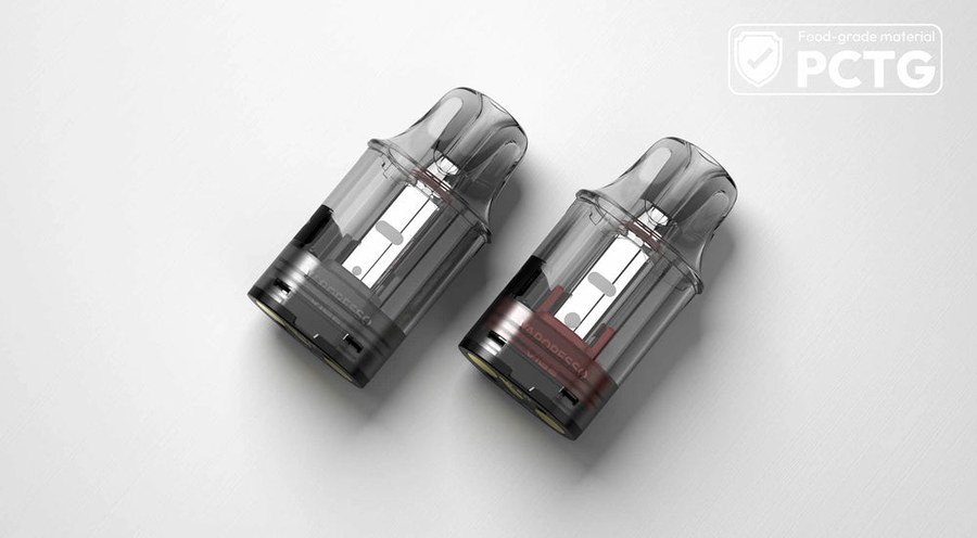 Two Vaporesso VIBE Smart Pods made from food-grade PCTG