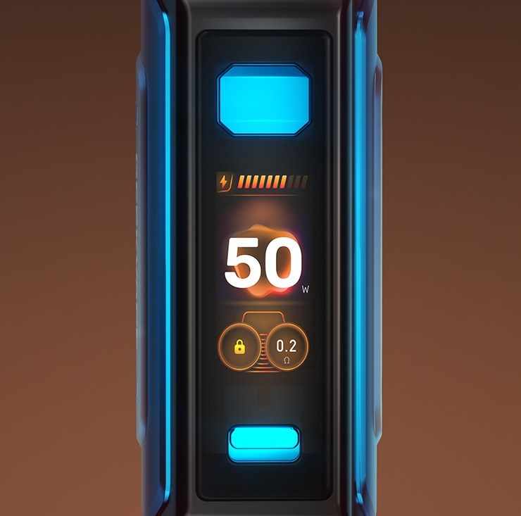 Geekvape Aegis Hero 5 screen showing 50W and the lock icon