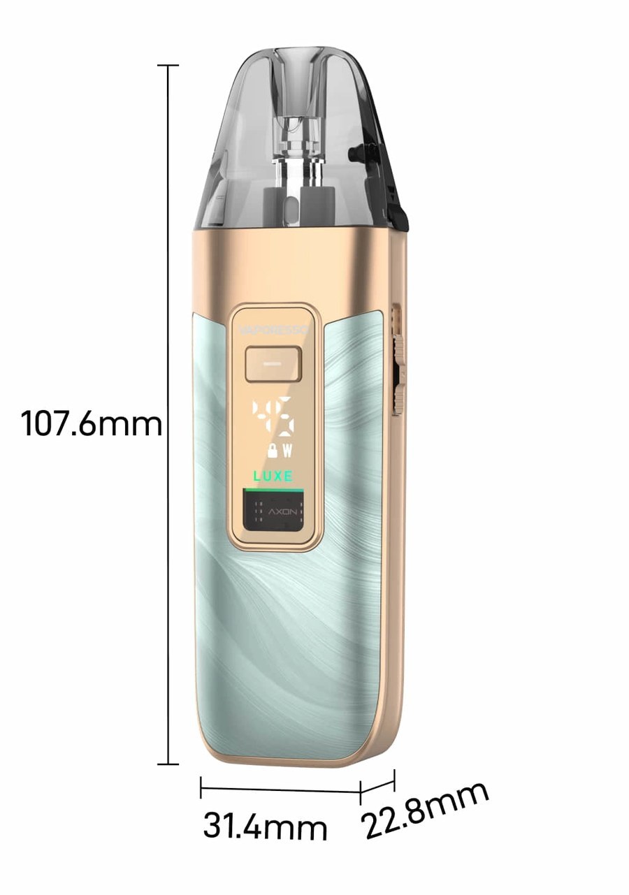Vaporesso LUXE X3 dimensions: 107.6 x 31.4 x 22.8mm