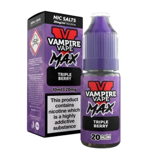 Triple Berry Vampire Vape MAX Nic Salt | Juicy Three‑Berry Blend 10ml