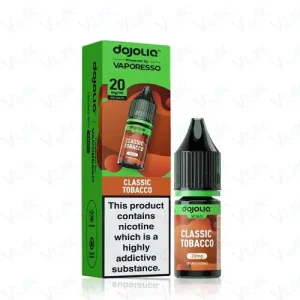 Classic Tobacco DOJOLIQ Nic Salts by Vaporesso delivers a smooth, rich tobacco flavour designed for pod kits. Explore the full DOJOLIQ nic salt range at White Vape Co.