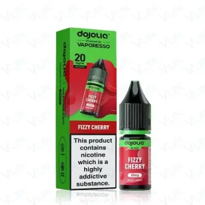 Fizzy Cherry DOJOLIQ Nic Salts by Vaporesso delivers a sparkling cherry soda flavour with a sweet, fizzy finish. Explore the full DOJOLIQ nic salt range at White Vape Co.