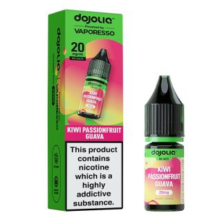 Discover Kiwi Passionfruit Guava DOJOLIQ Nic Salts by Vaporesso — an exotic tropical fruit blend designed for pod kits. Explore the full DOJOLIQ nic salt range and flavour table at White Vape Co.