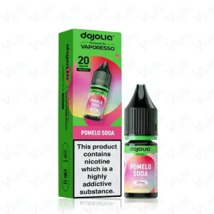 Discover Pomelo Soda DOJOLIQ Nic Salts by Vaporesso — a sparkling citrus pomelo soda blend designed for pod kits. Explore the full DOJOLIQ nic salt range and flavour table at White Vape Co.