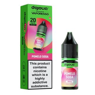 Discover Pomelo Soda DOJOLIQ Nic Salts by Vaporesso — a sparkling citrus pomelo soda blend designed for pod kits. Explore the full DOJOLIQ nic salt range and flavour table at White Vape Co.
