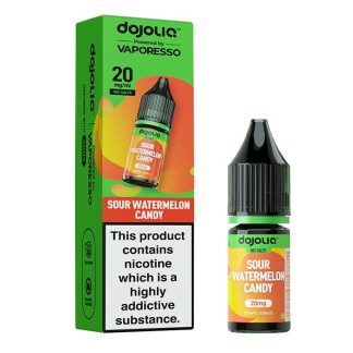 Discover Sour Watermelon Candy DOJOLIQ Nic Salts by Vaporesso — a tangy, sweet watermelon candy blend designed for pod kits. Explore the full DOJOLIQ nic salt range and flavour table at White Vape Co.