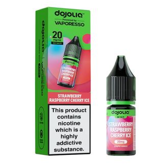 Discover Strawberry Raspberry Cherry Ice DOJOLIQ Nic Salts by Vaporesso — a bold triple‑berry blend with a cool icy finish. Explore the full DOJOLIQ nic salt range and flavour table at White Vape Co.