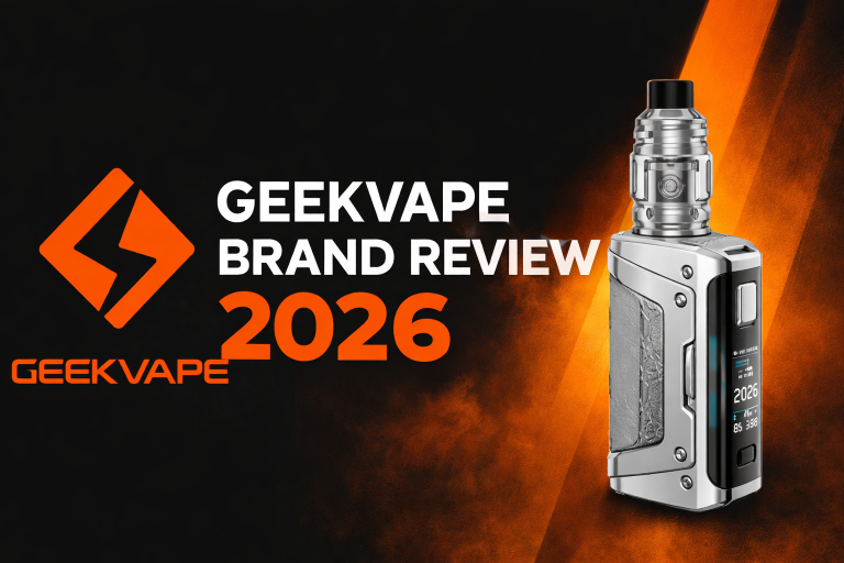Our Geekvape Brand Review 2026 covers brand history, Aegis and Wenax ranges, chipsets, coils, pros and cons, and FAQs. Discover why Geekvape is one of the most trusted vape brands and how to choose the right kit with White Vape Co.