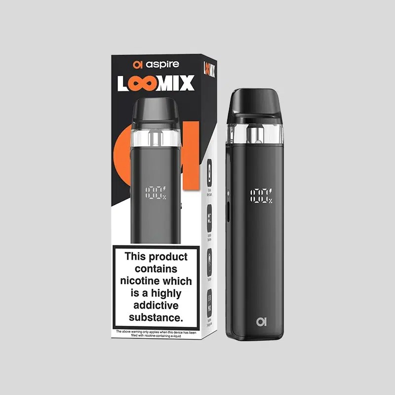 Aspire Loomix pod kit device and UK retail box