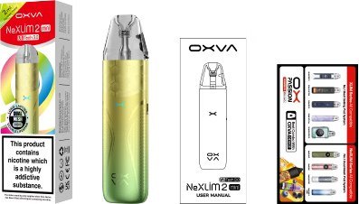 What is in the box: OXVA NeXLIM 2 Mini UK kit contents