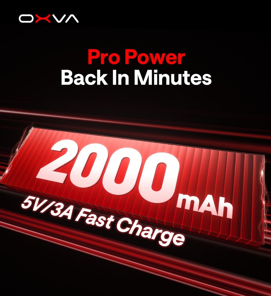 OXVA NeXLIM 2 2000mAh battery with 5V/3A fast charging
