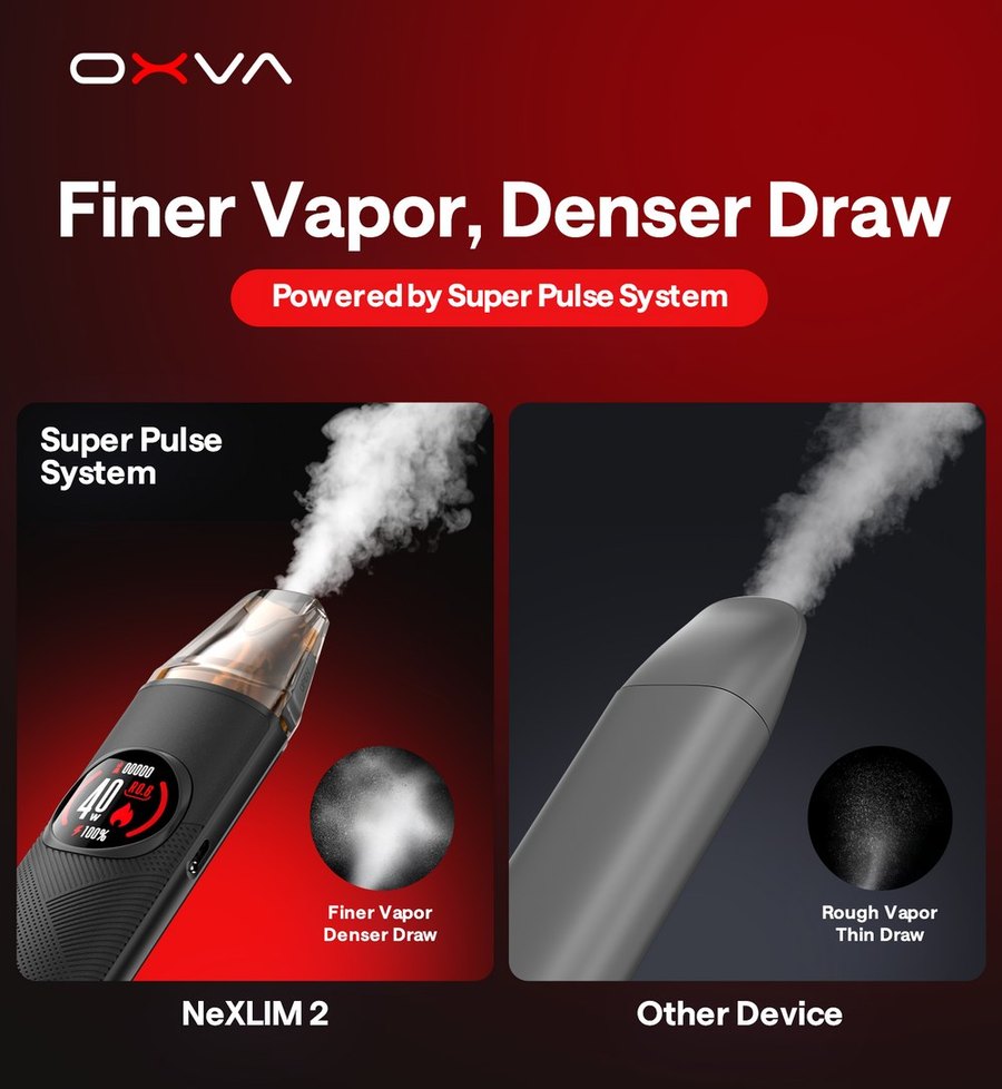 OXVA NeXLIM 2 Super Pulse System vapour comparison