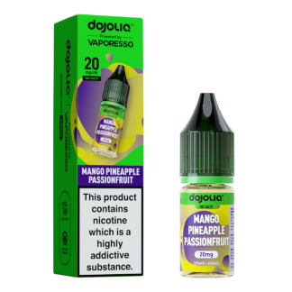 Shop Mango Pineapple Passionfruit DOJOLIQ Nic Salts by Vaporesso at White Vape Co. Tropical fruit blend available in 10mg & 20mg. Order today!