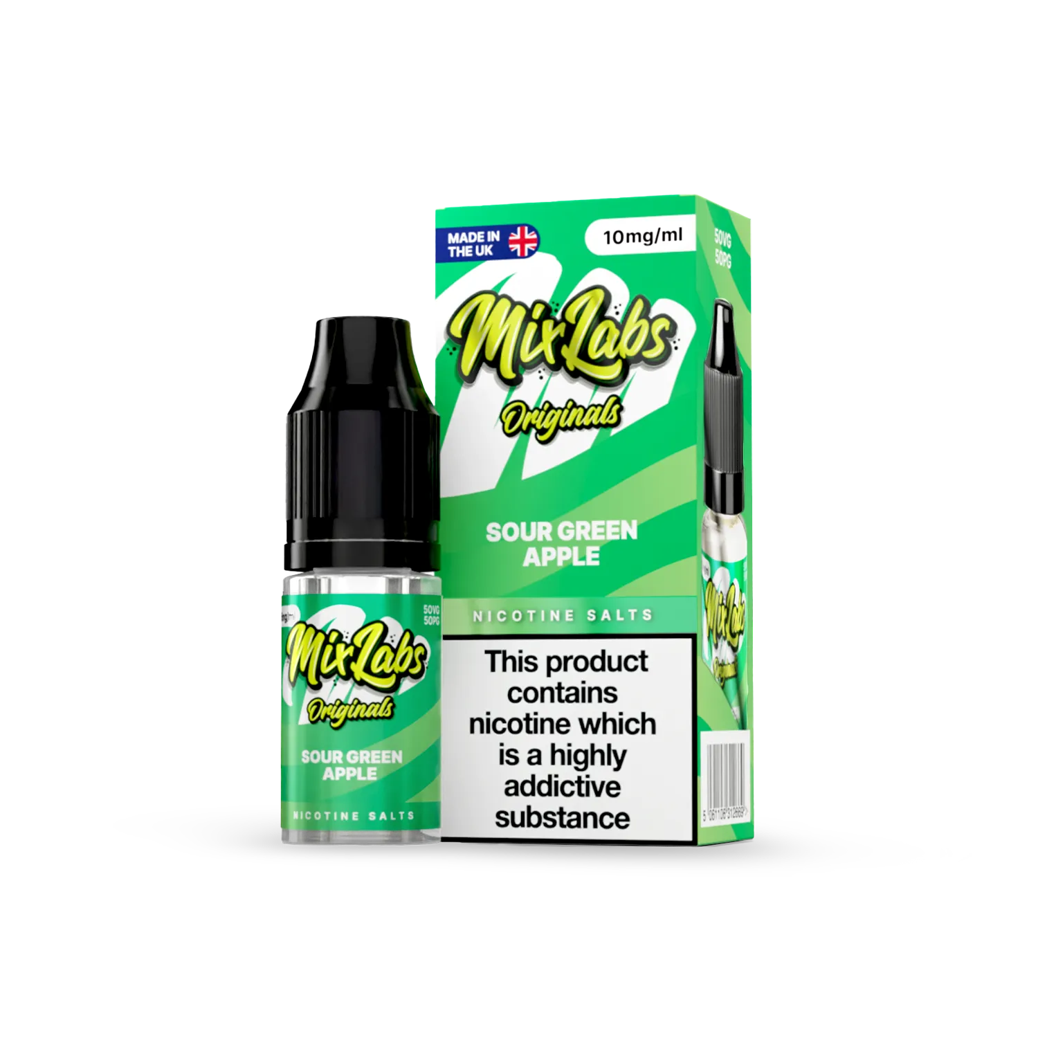Sour Green Apple Mix Labs Nic Salts 10mg
