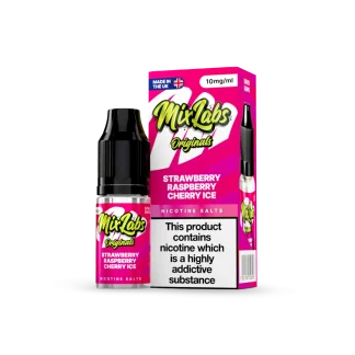 Strawberry Raspberry Cherry Ice Mix Labs Nic Salts 10mg